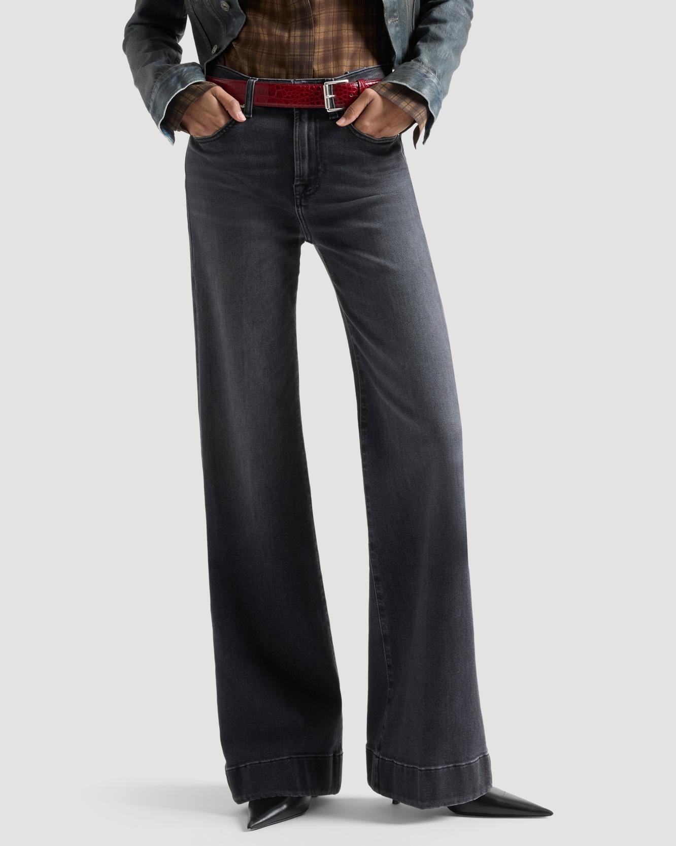 Vaqueros campana de mujer modern dojo con cintura alta - 7 For all mankind - Negro Negro-2