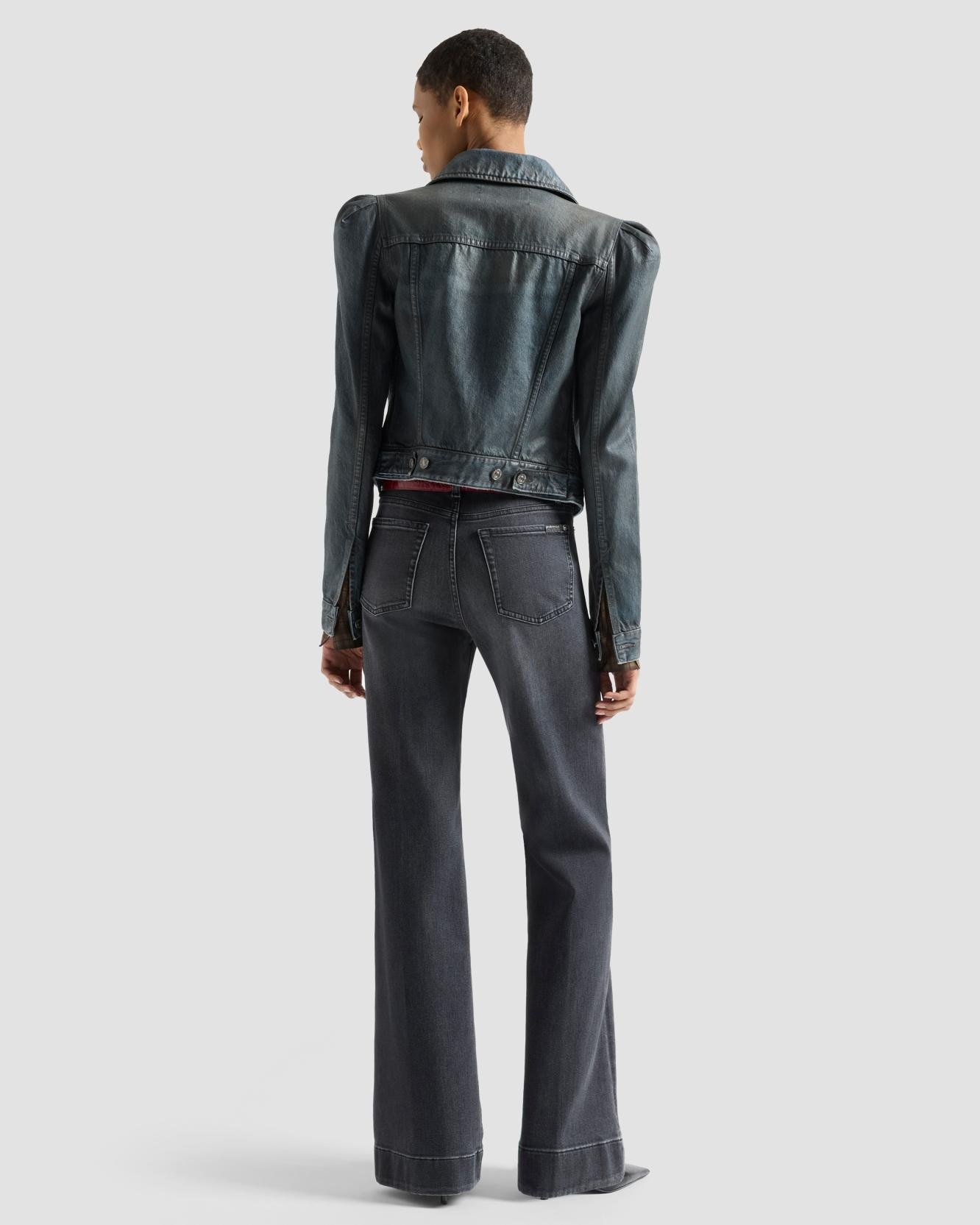 Vaqueros campana de mujer modern dojo con cintura alta - 7 For all mankind - Negro Negro-3