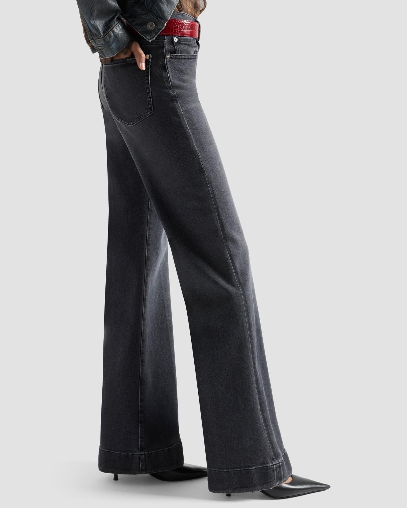 Vaqueros campana de mujer modern dojo con cintura alta - 7 For all mankind - Negro Negro-4