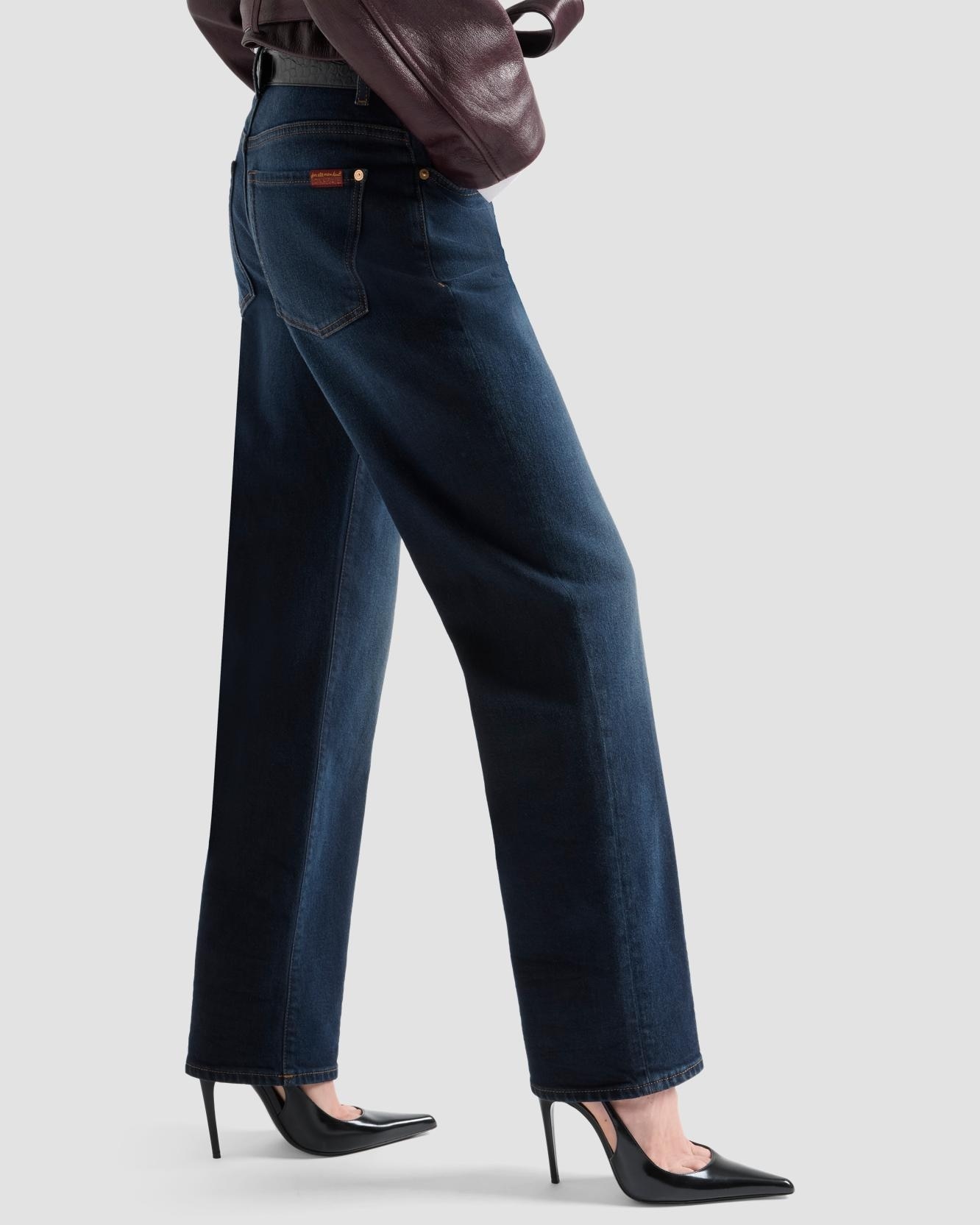 Imagen 4 de Vaqueros rectos de mujer calie straight con cintura media - 7 For all mankind - Azul marino Azul marino