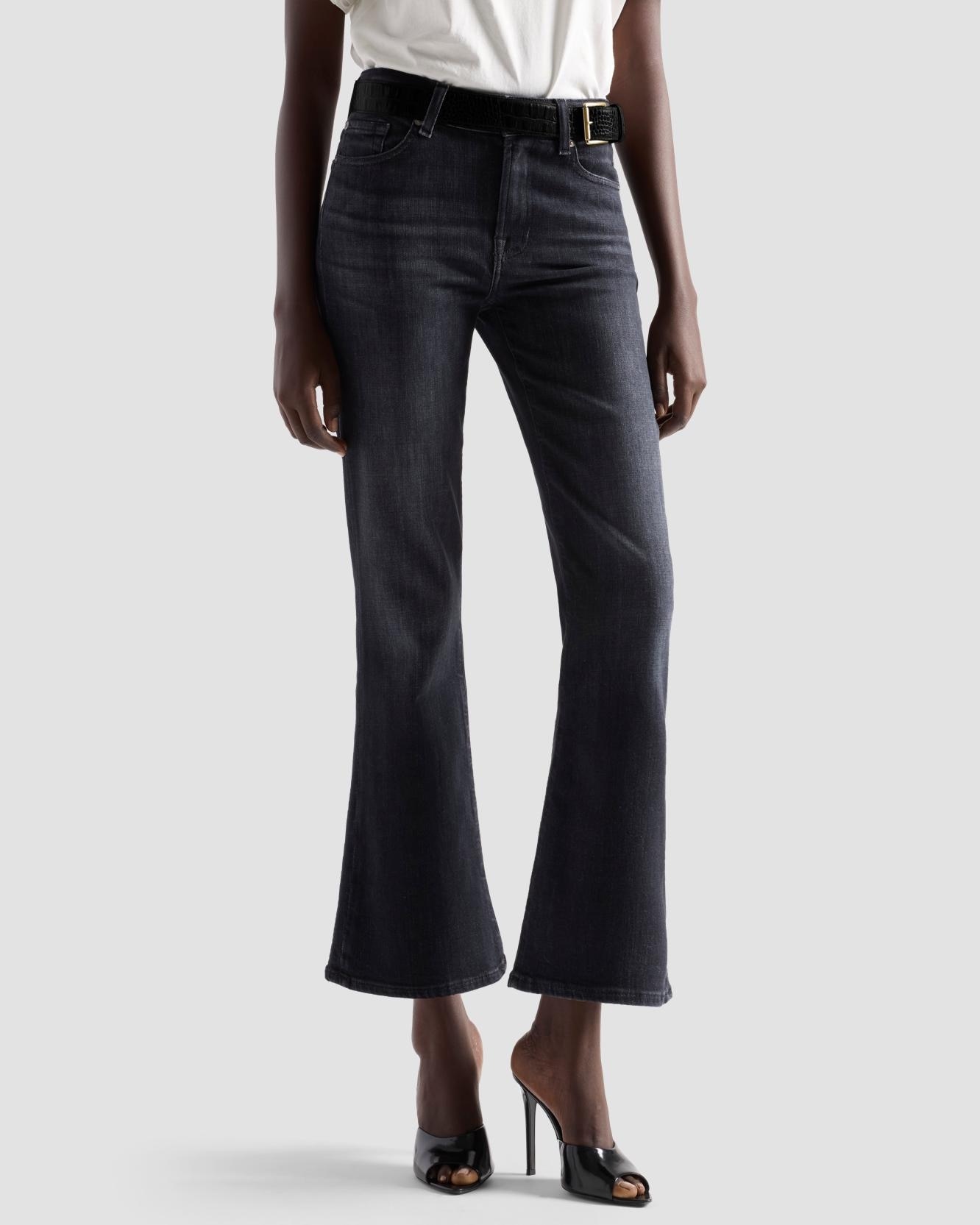 Imagen 2 de Vaqueros campana de mujer cropped boot con cintura media - 7 For all mankind - Negro Negro