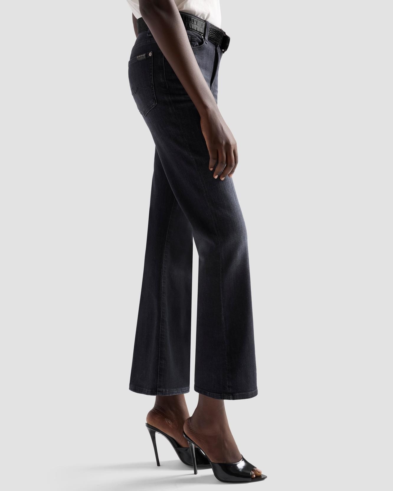 Imagen 4 de Vaqueros campana de mujer cropped boot con cintura media - 7 For all mankind - Negro Negro