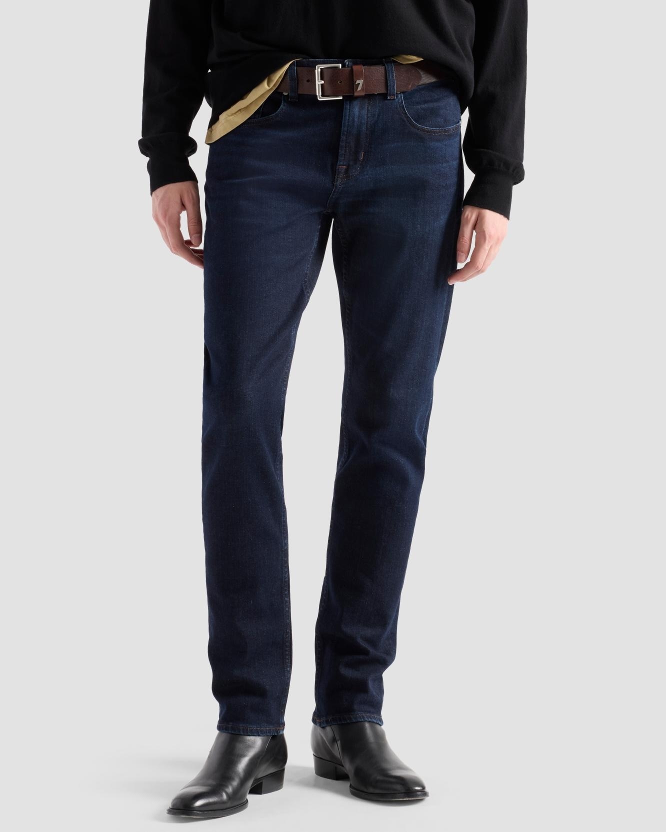 Imagen 2 de Vaqueros de hombre slim de tiro medio en color - 7 For all mankind - Azul oscuro Azul oscuro