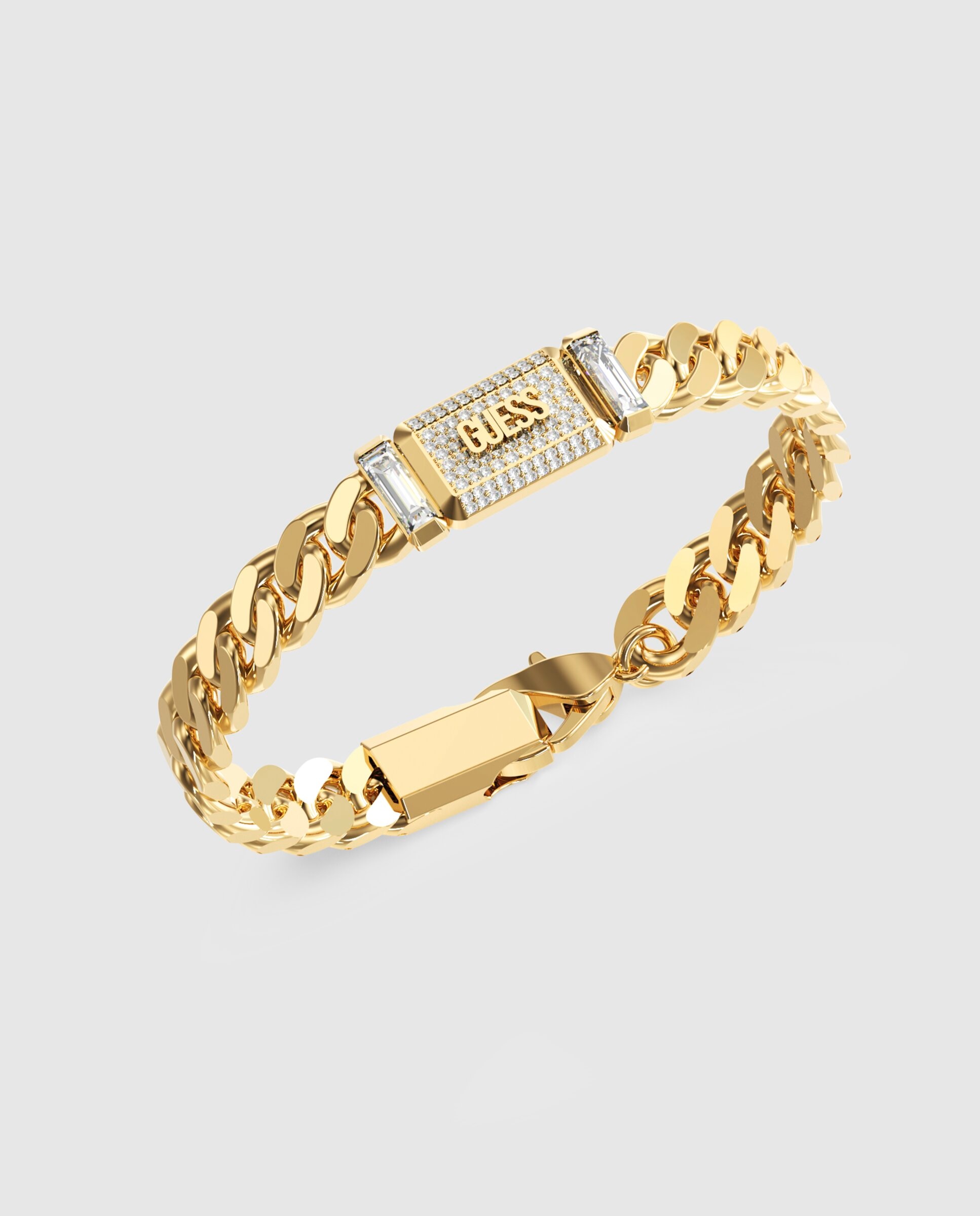 Imagen 0 de Pulsera de hombre barrio de acero dorada Oro