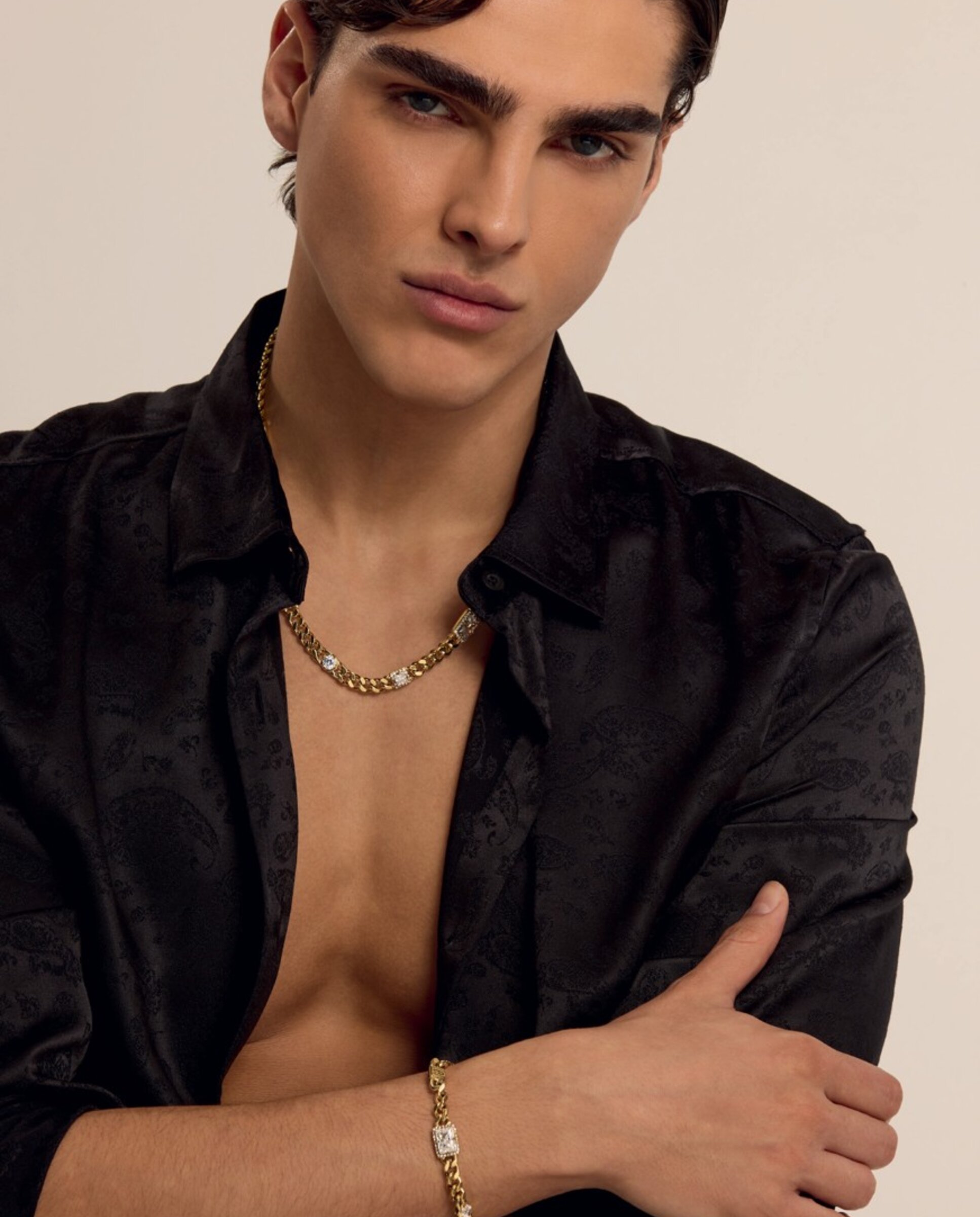 Cadena de hombre barrio de acero dorado - Guess - Oro Oro-2