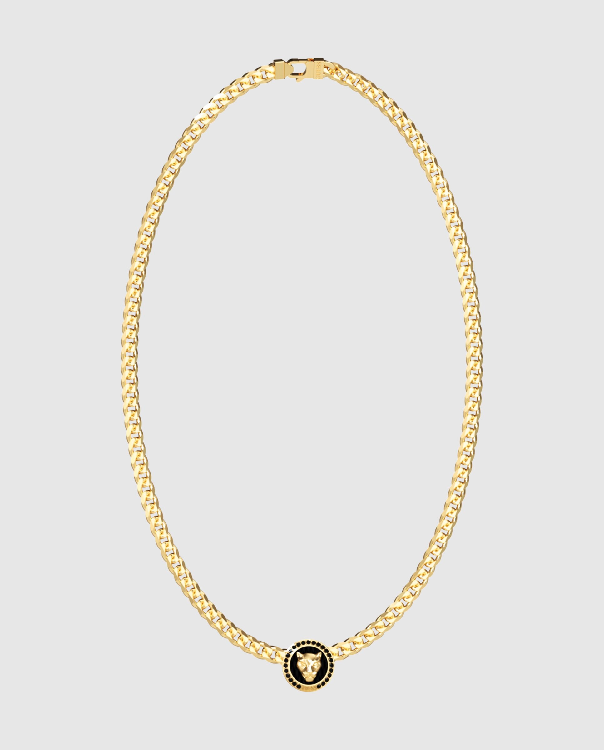 Imagen 0 de Cadena de hombre panther de acero dorado Oro