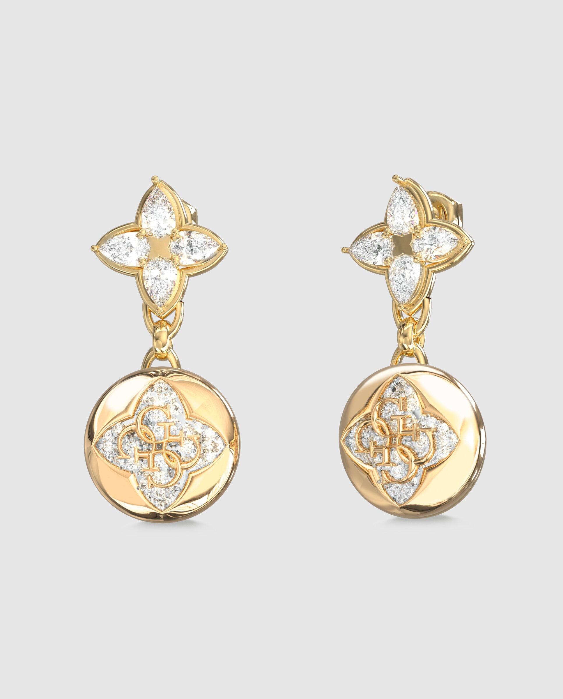 Imagen 0 de Pendientes spinning bloom de acero dorado Oro