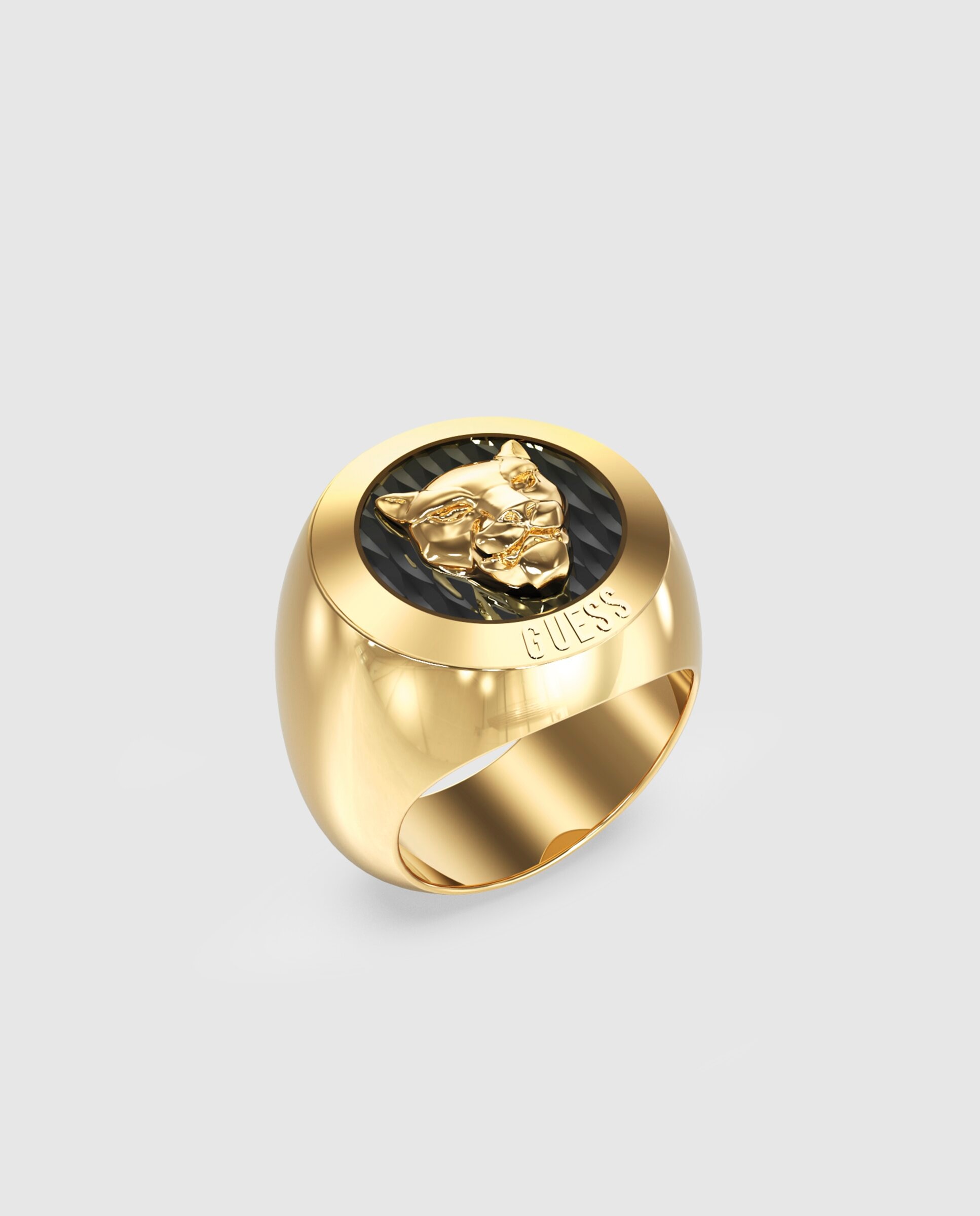 Imagen 1 de Anillo de hombre panther de acero dorado Oro