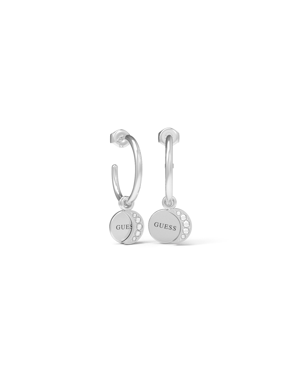 Pendientes moon phases de acero plateado - Plata Plata-1