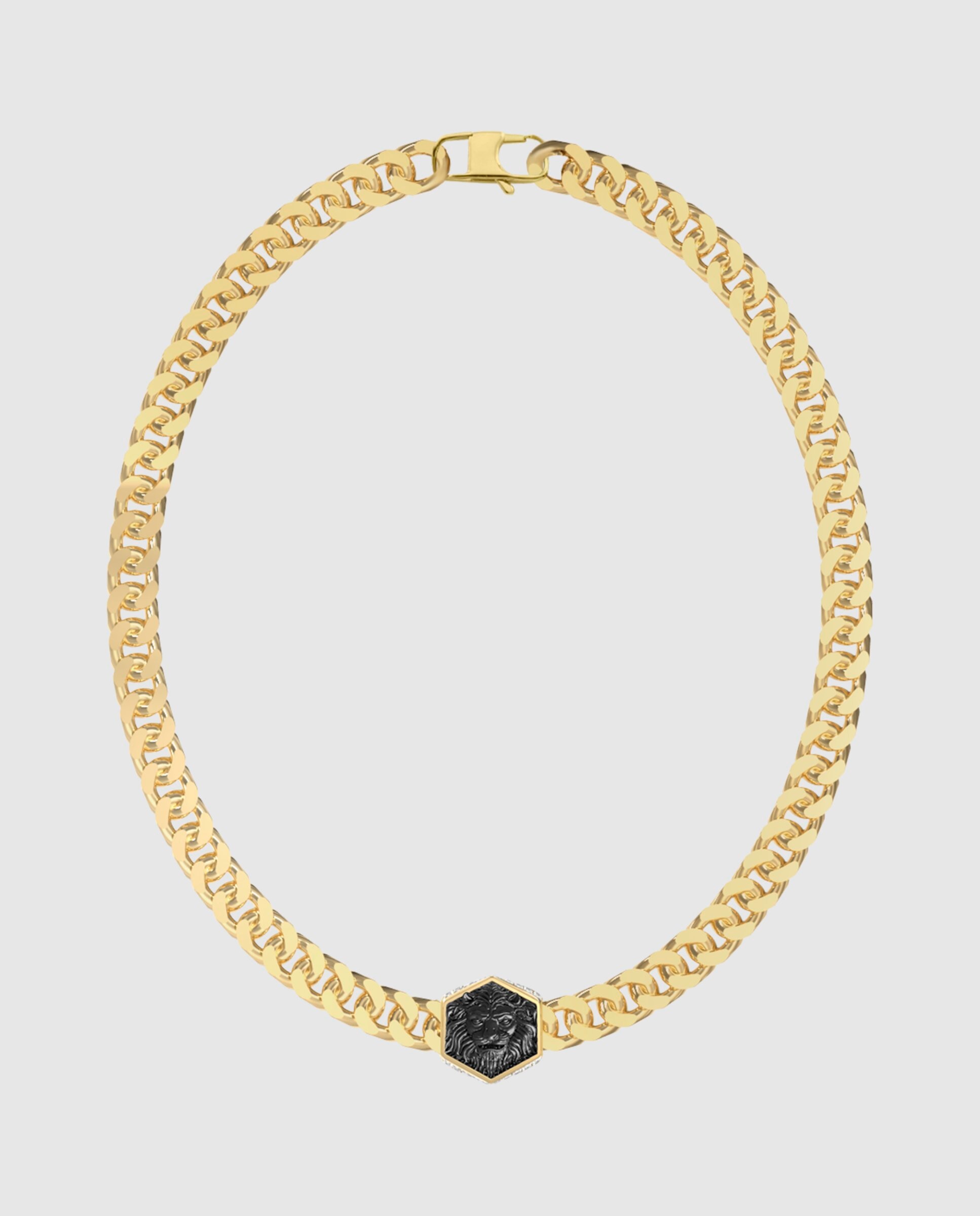 Imagen 0 de Cadena de hombre lion king de acero dorado Oro