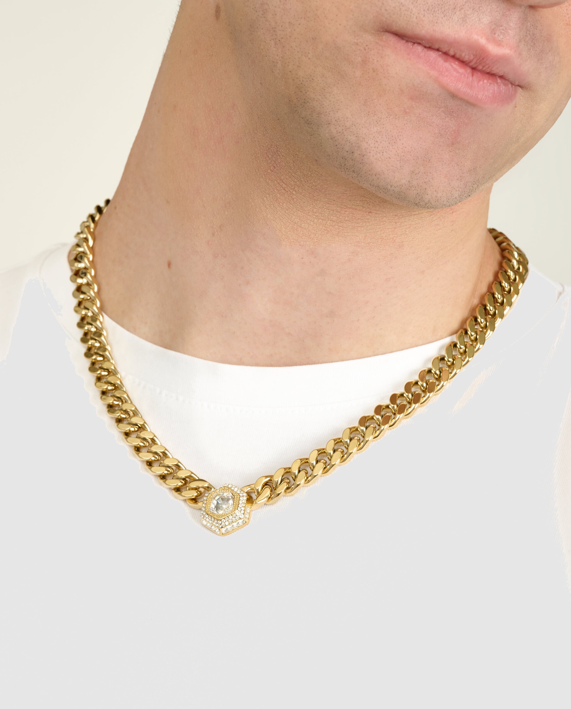 Cadena de hombre lion king de acero dorado - Guess - Oro Oro-2