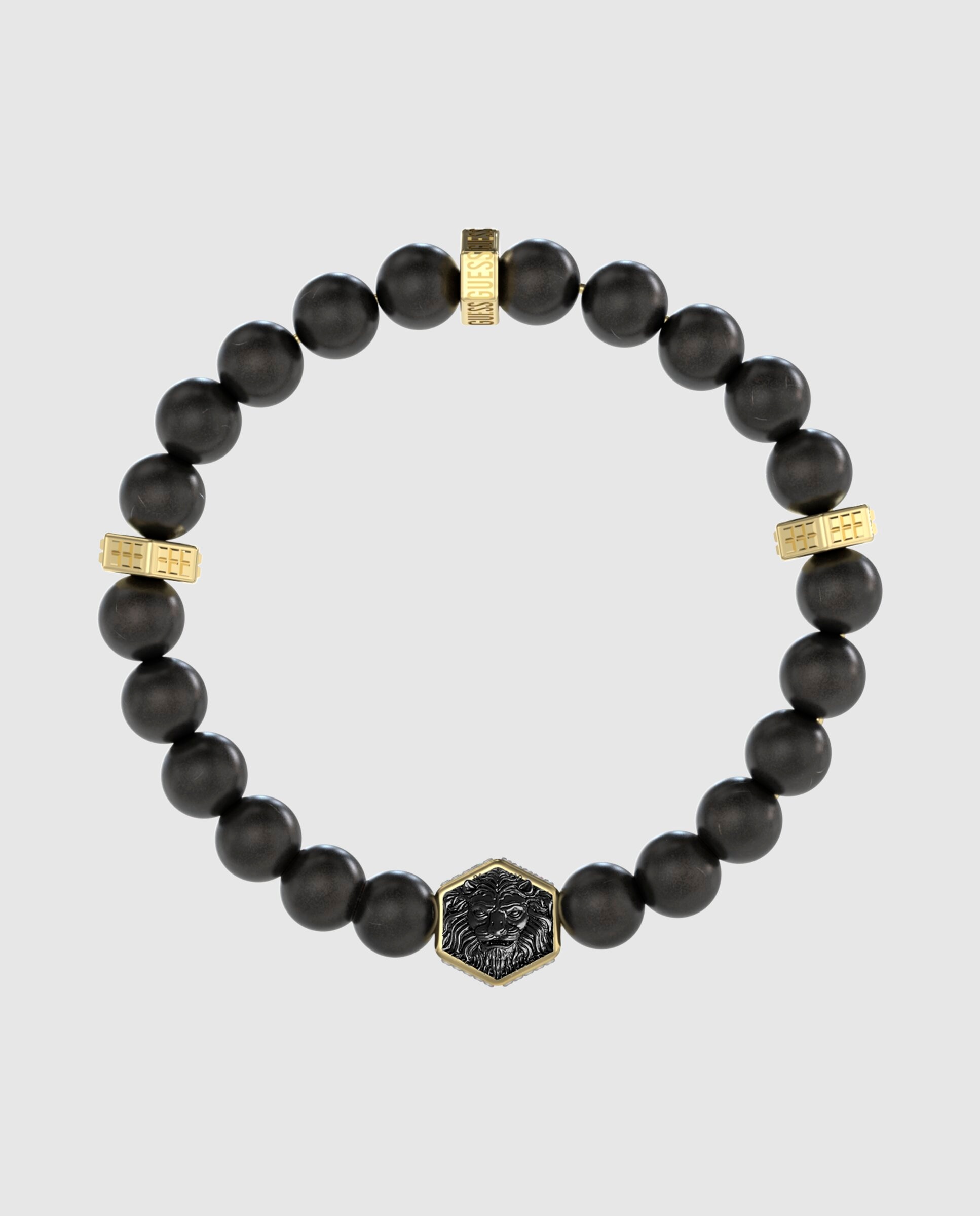 Imagen 0 de Pulsera de hombre lion king de acero dorada Negro
