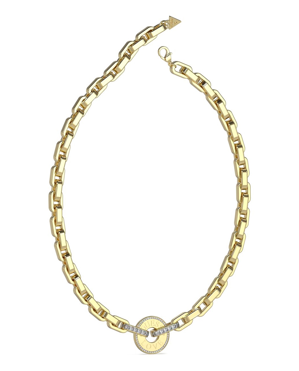 Collar Love guess de acero dorado
