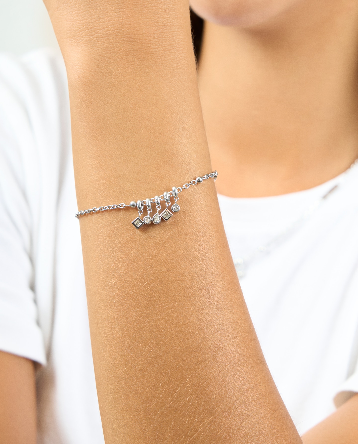 Pulsera de cadena tiny dancer de acero plateada - Guess - Plata Plata-2