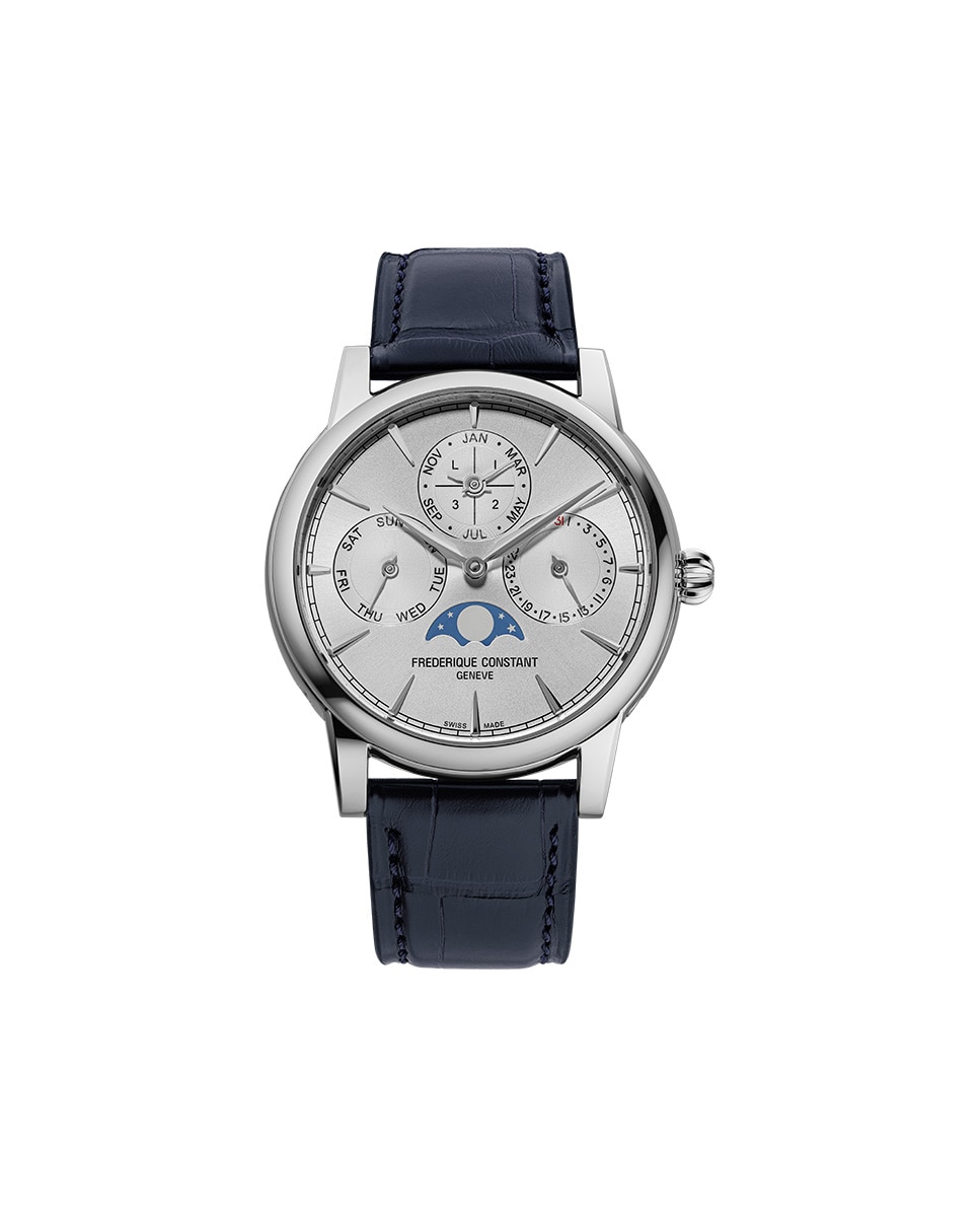 Imagen 0 de Reloj de hombre manufacture fc-776s3h6 manufacture classic perpetual calendar esfera plata caja de acero Azul