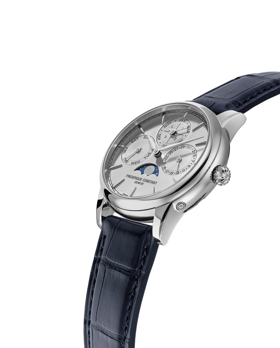 Reloj de hombre manufacture fc-776s3h6 manufacture classic perpetual calendar esfera plata caja de acero - Frederique Constant - Azul Azul-3