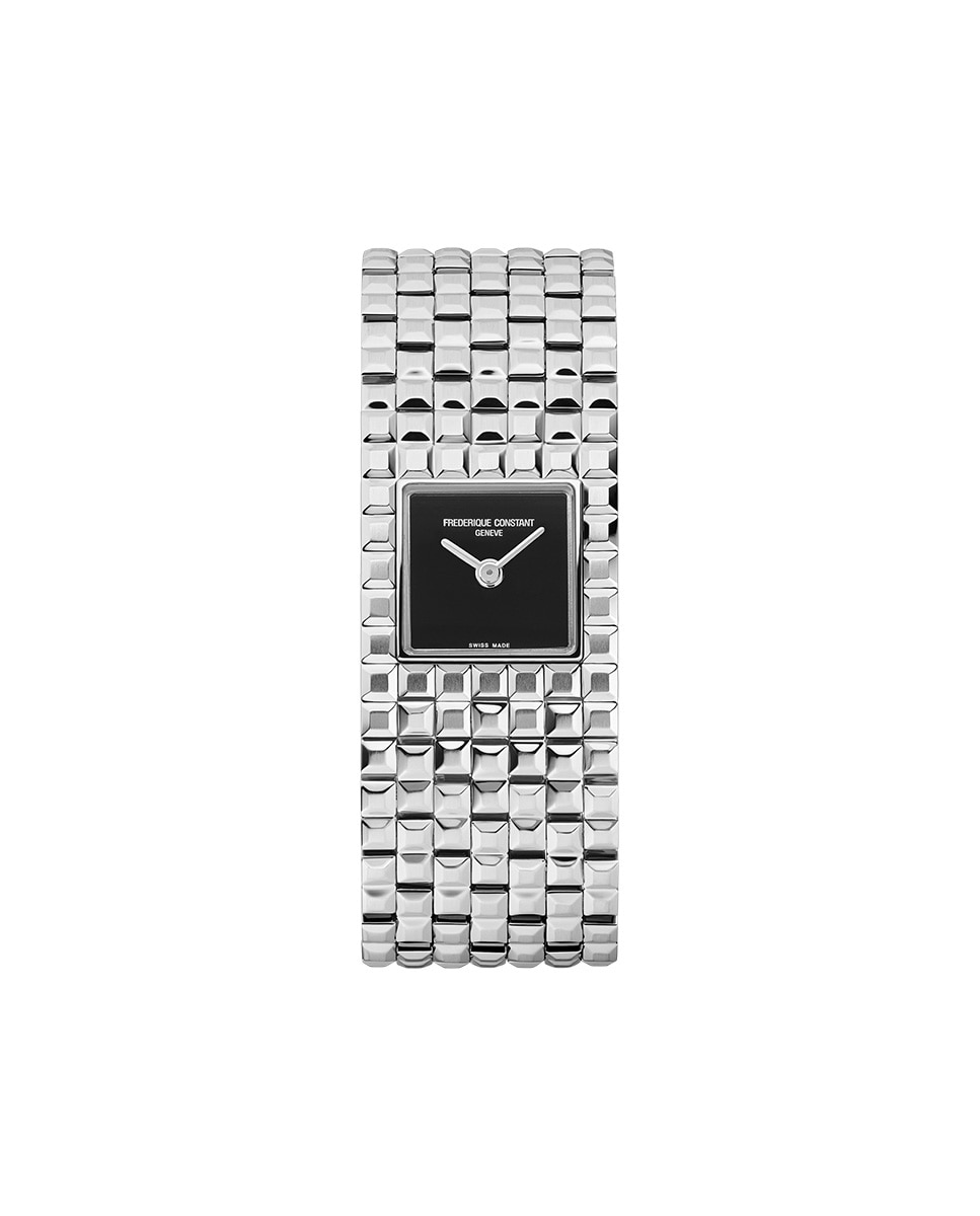 Reloj de mujer classics fc-200onb1mc6b cuarzo manchette esfera negra caja de acero - Frederique Constant - Plata Plata-1