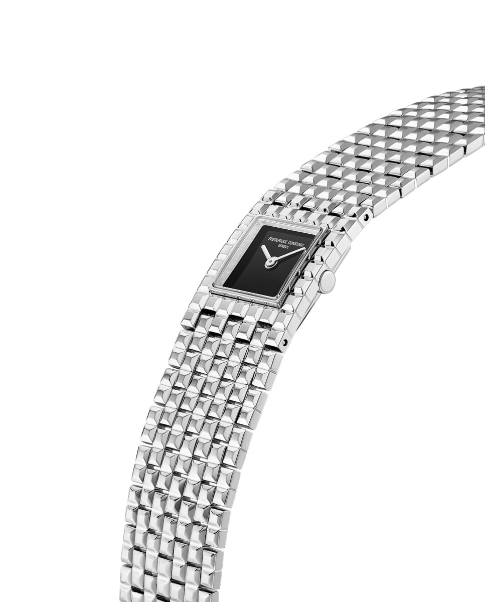 Reloj de mujer classics fc-200onb1mc6b cuarzo manchette esfera negra caja de acero - Frederique Constant - Plata Plata-3