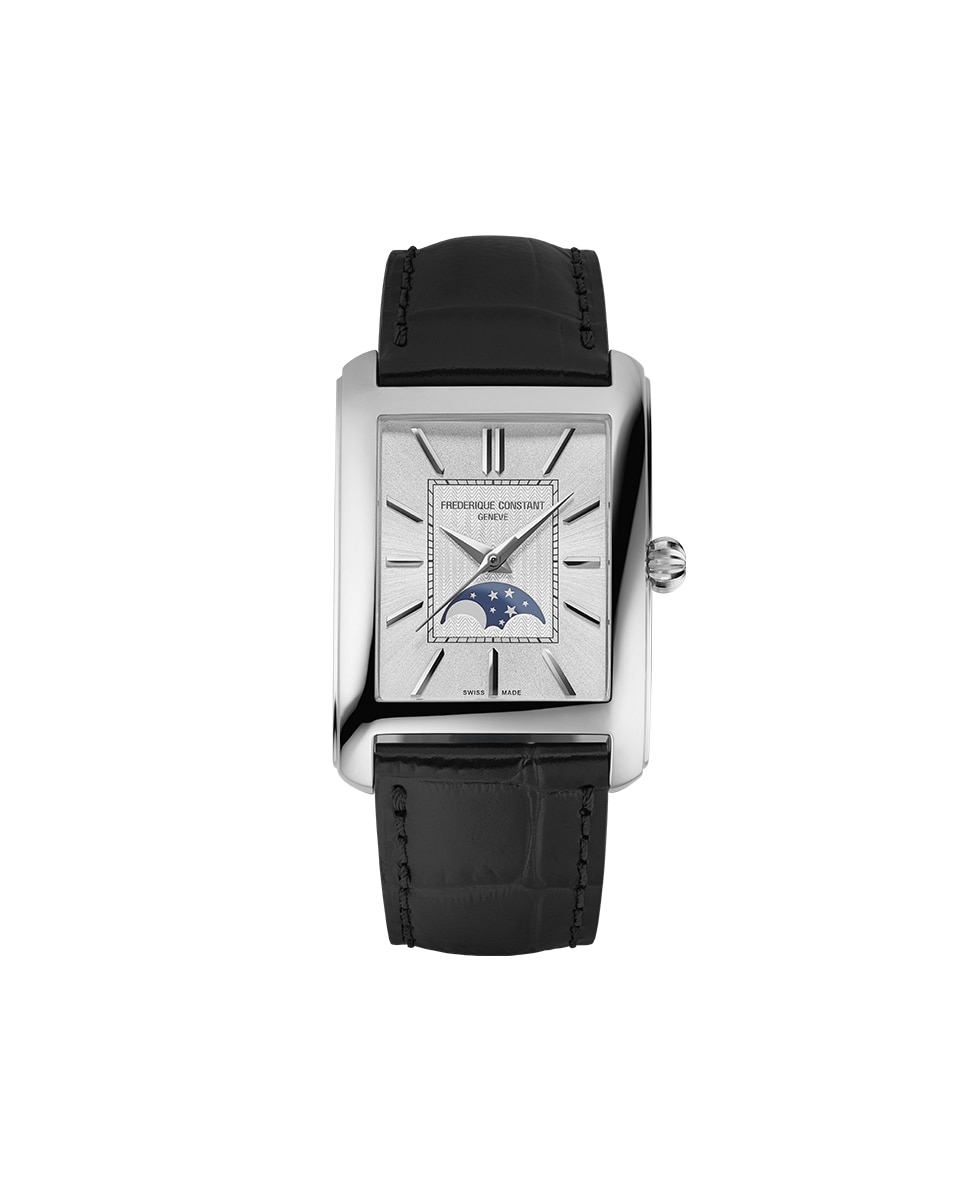 Reloj automático de hombre classics carree moonphase automatic fc-333s4c6 caja de acero 42.30x30 mm esfera plata - Frederique Constant - Negro Negro-1