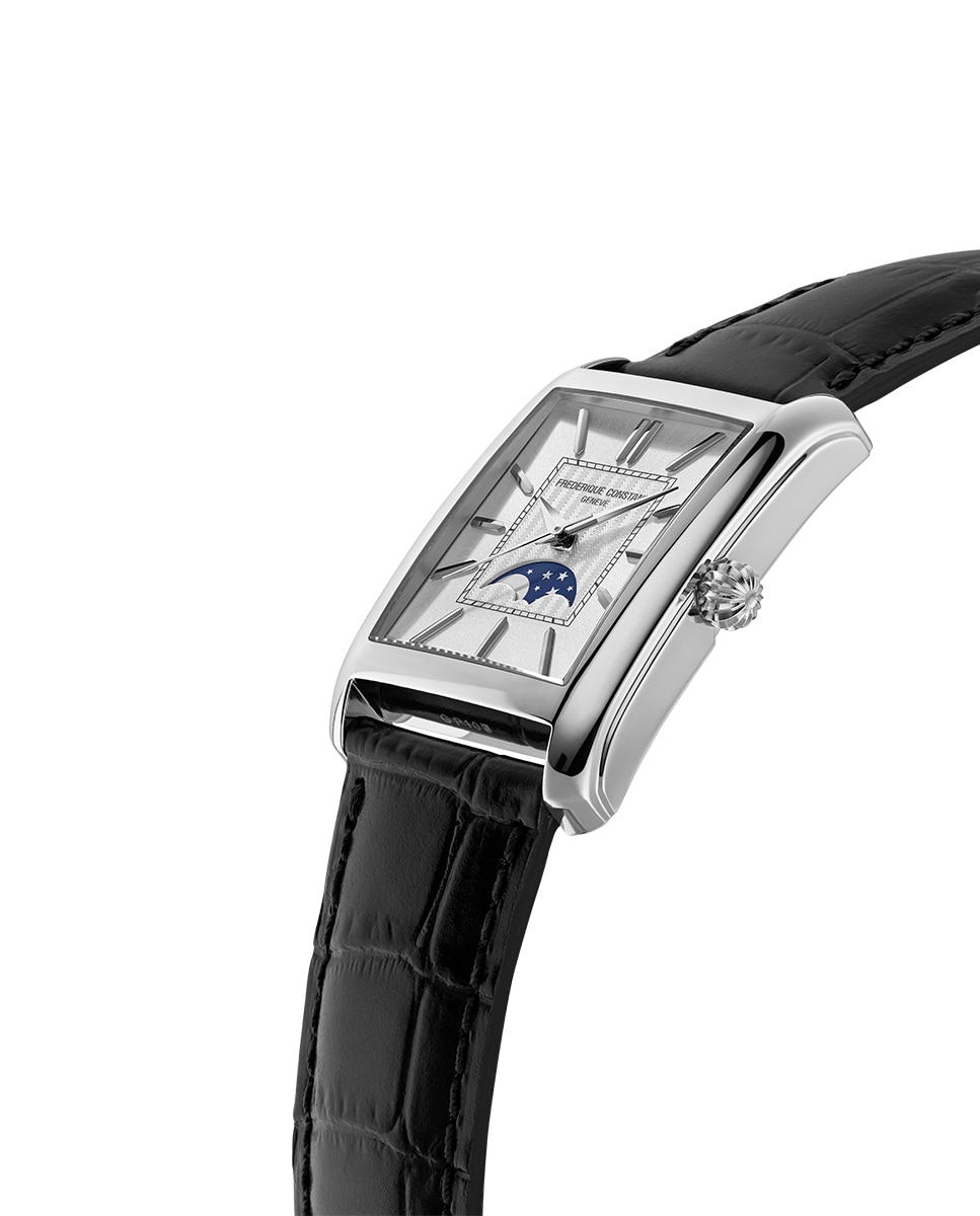 Reloj automático de hombre classics carree moonphase automatic fc-333s4c6 caja de acero 42.30x30 mm esfera plata - Frederique Constant - Negro Negro-3