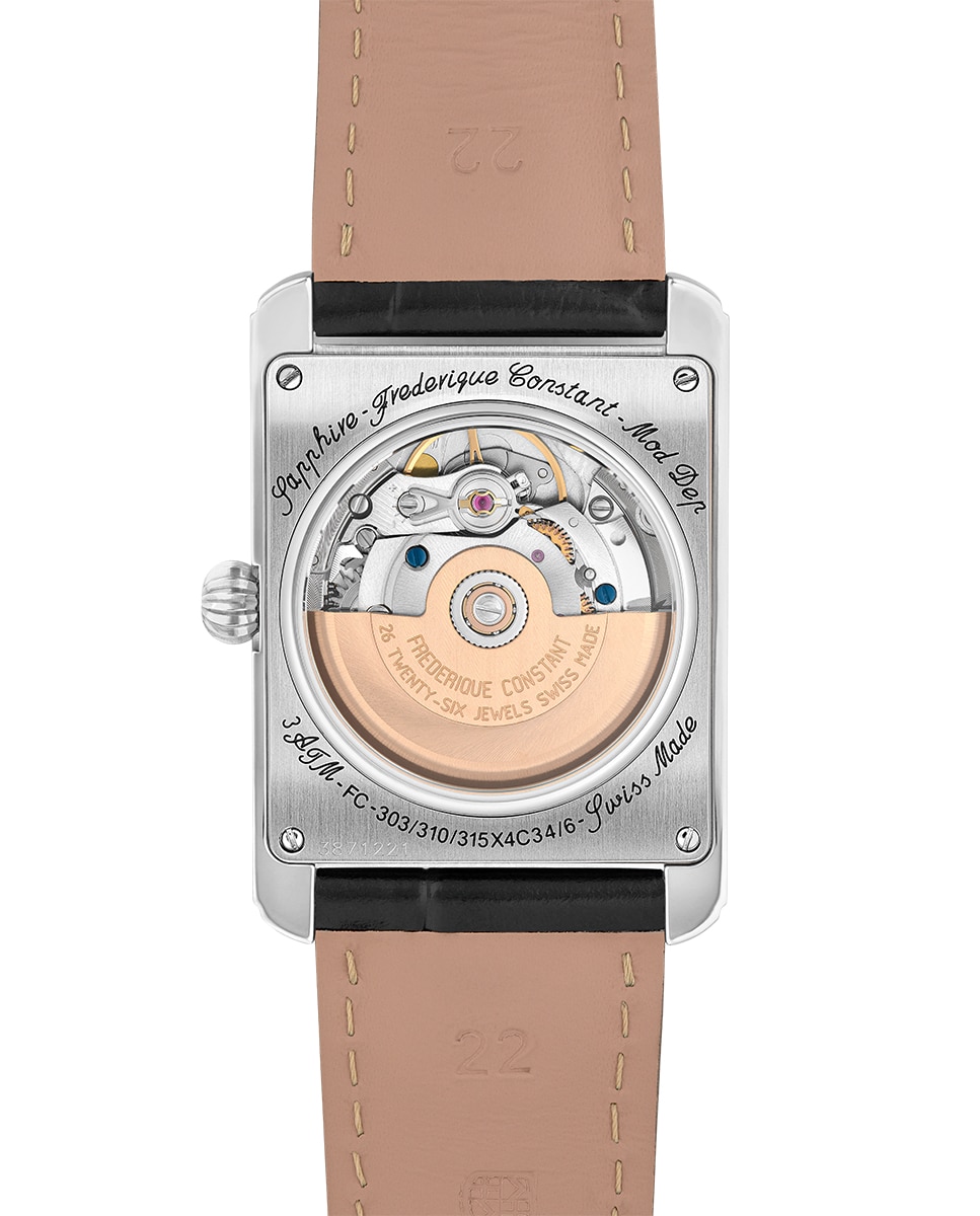 Imagen 2 de Reloj automático de hombre classics carree heart beat automatic fc-311s4c26 caja de acero 42.30x30 mm esfera plata - Frederique Constant - Negro Negro