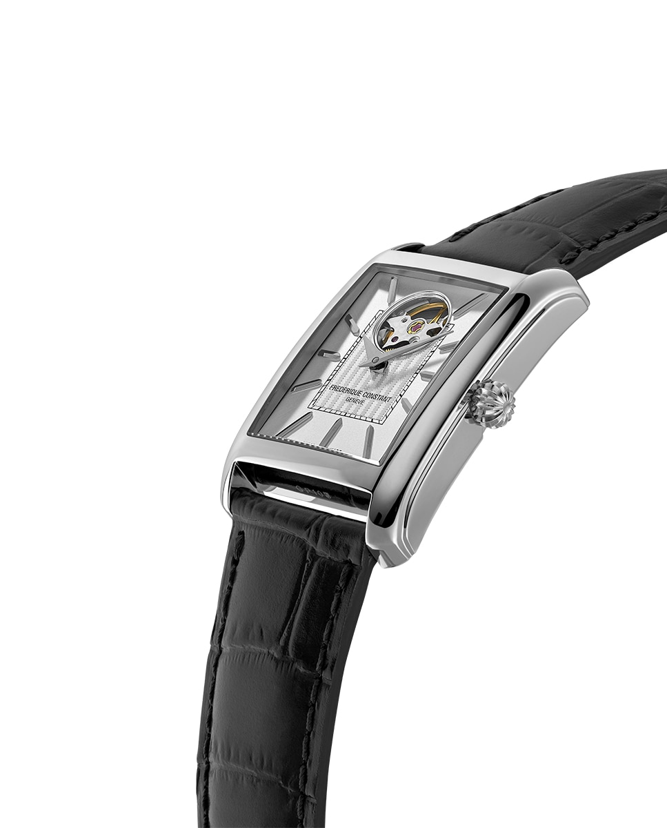 Imagen 3 de Reloj automático de hombre classics carree heart beat automatic fc-311s4c26 caja de acero 42.30x30 mm esfera plata - Frederique Constant - Negro Negro