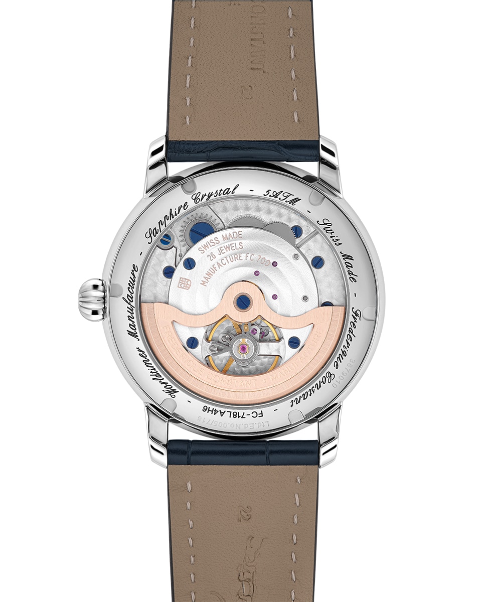 Reloj automático de hombre manufacture classic worldtimer fc-718la4h6 caja de acero 42 mm esfera azul (efecto lapis lazuli) - Frederique Constant - Azul Azul-2