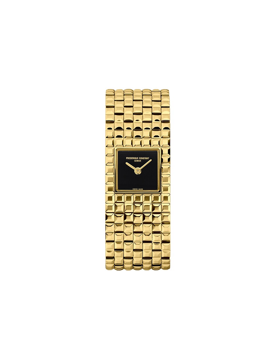 Imagen 0 de Reloj de mujer classics manchette fc-200onb1mc5b caja de acero color oro amarillo 25.7x20 mm esfera negra Multicolor