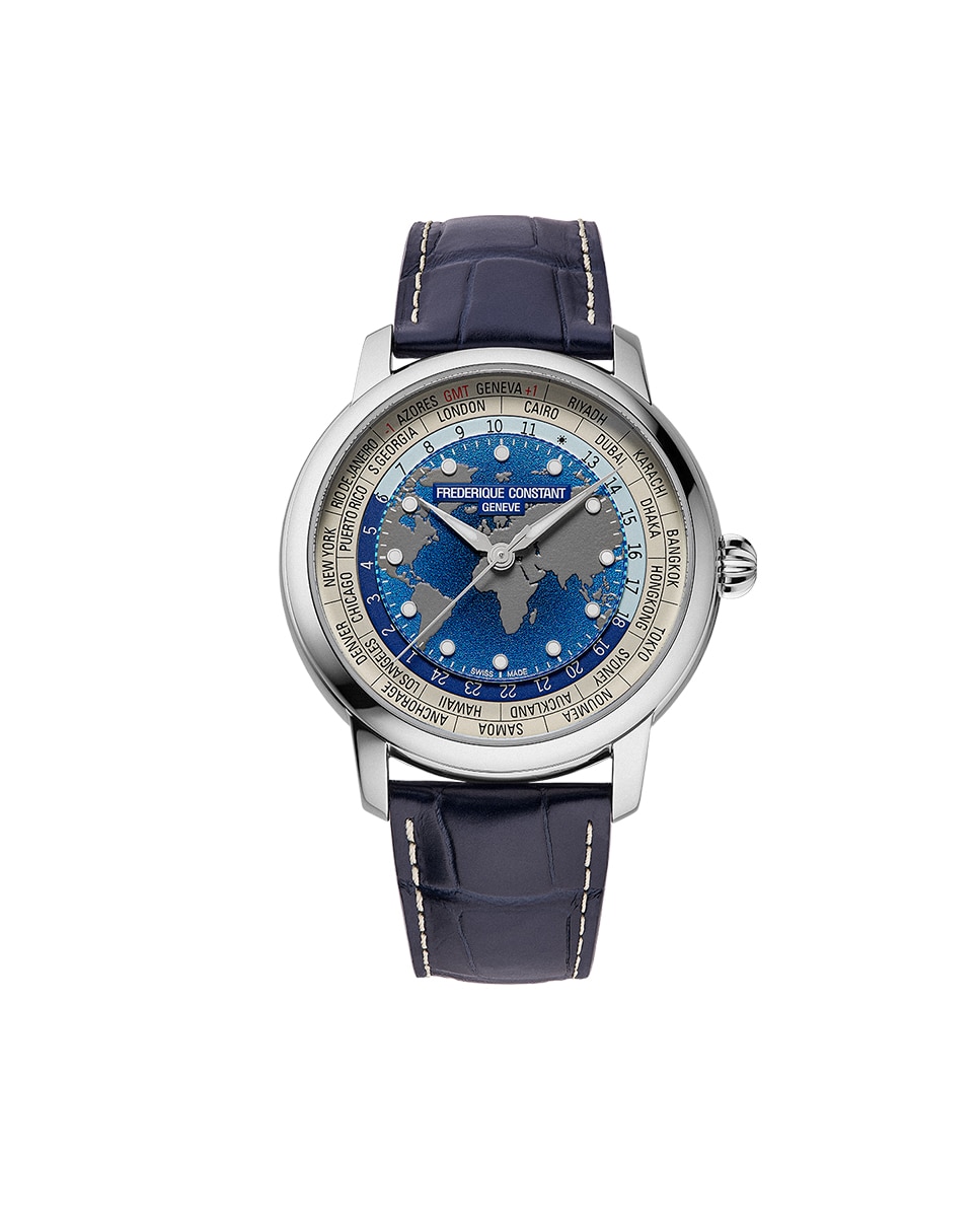 Imagen 1 de Reloj automático de hombre/mujer classics classic worldtimer fc-719blw3h6 caja de acero 40 mm esfera azul y blanca - Frederique Constant - Azul Azul