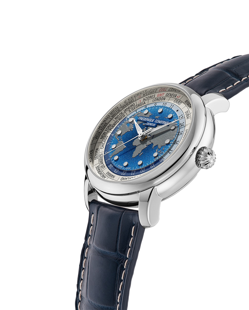 Imagen 3 de Reloj automático de hombre/mujer classics classic worldtimer fc-719blw3h6 caja de acero 40 mm esfera azul y blanca - Frederique Constant - Azul Azul
