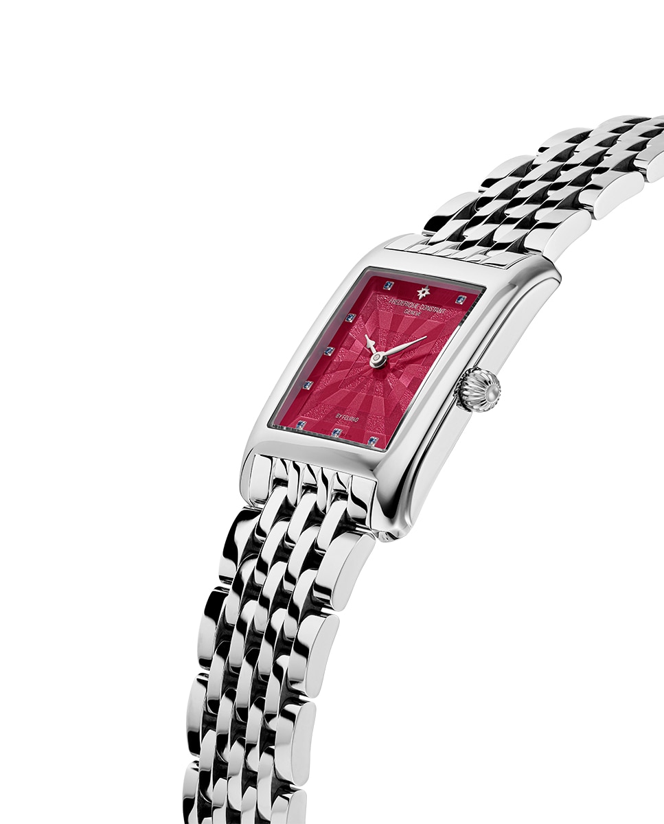 Imagen 3 de Reloj de mujer classics carree small seconds fc-200pi2c6b caja de acero 36x25.20 mm esfera rosa - Frederique Constant - Plata Plata