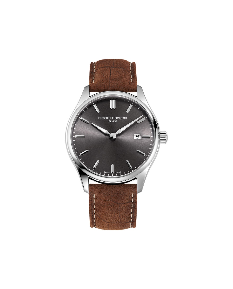 Reloj de hombre Classics FC-220DGS5B6 quartz quartz esfera gris oscuro caja de acero Marrón-1