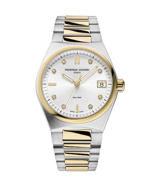 Imagen 0 de Reloj de mujer Highlife ladies quartz esfera plata y caja bicolor acero y chapado oro amarillo