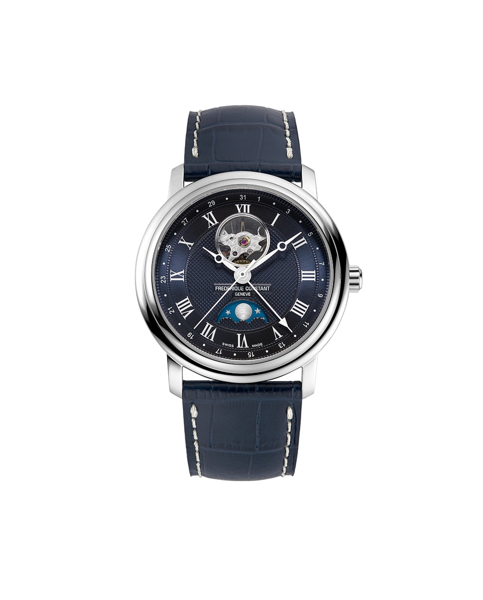 Imagen 0 de Reloj automático de hombre classics heart beat moonphase date fc-335mcnw4p26 caja de acero 40 mm esfera azul marino Azul