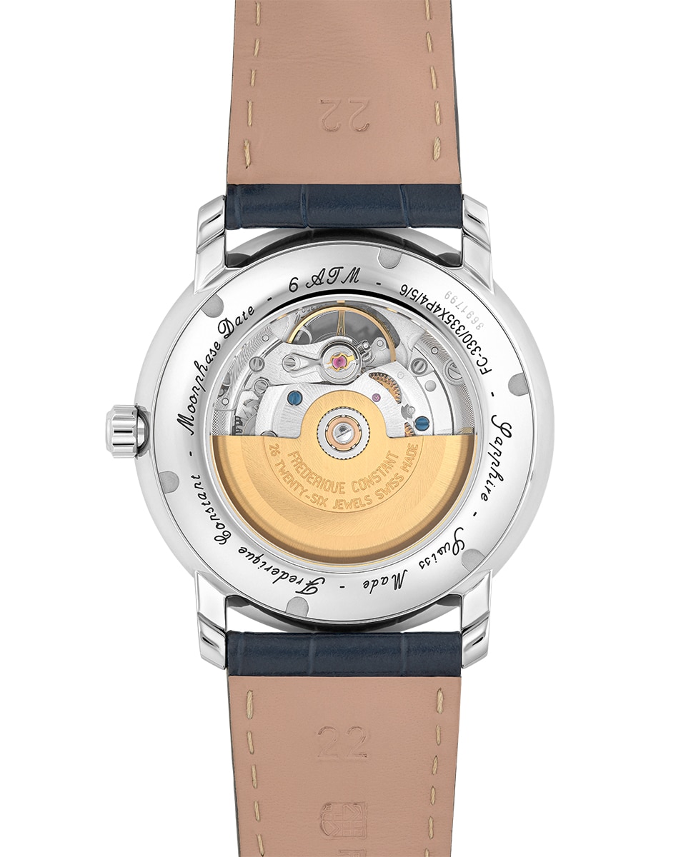Reloj automático de hombre classics heart beat moonphase date fc-335mcnw4p26 caja de acero 40 mm esfera azul marino - Frederique Constant - Azul Azul-2