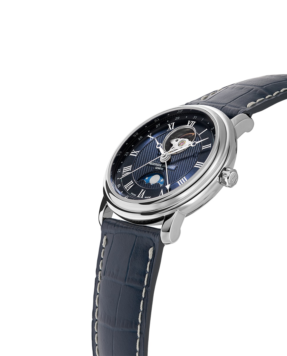 Reloj automático de hombre classics heart beat moonphase date fc-335mcnw4p26 caja de acero 40 mm esfera azul marino - Frederique Constant - Azul Azul-3