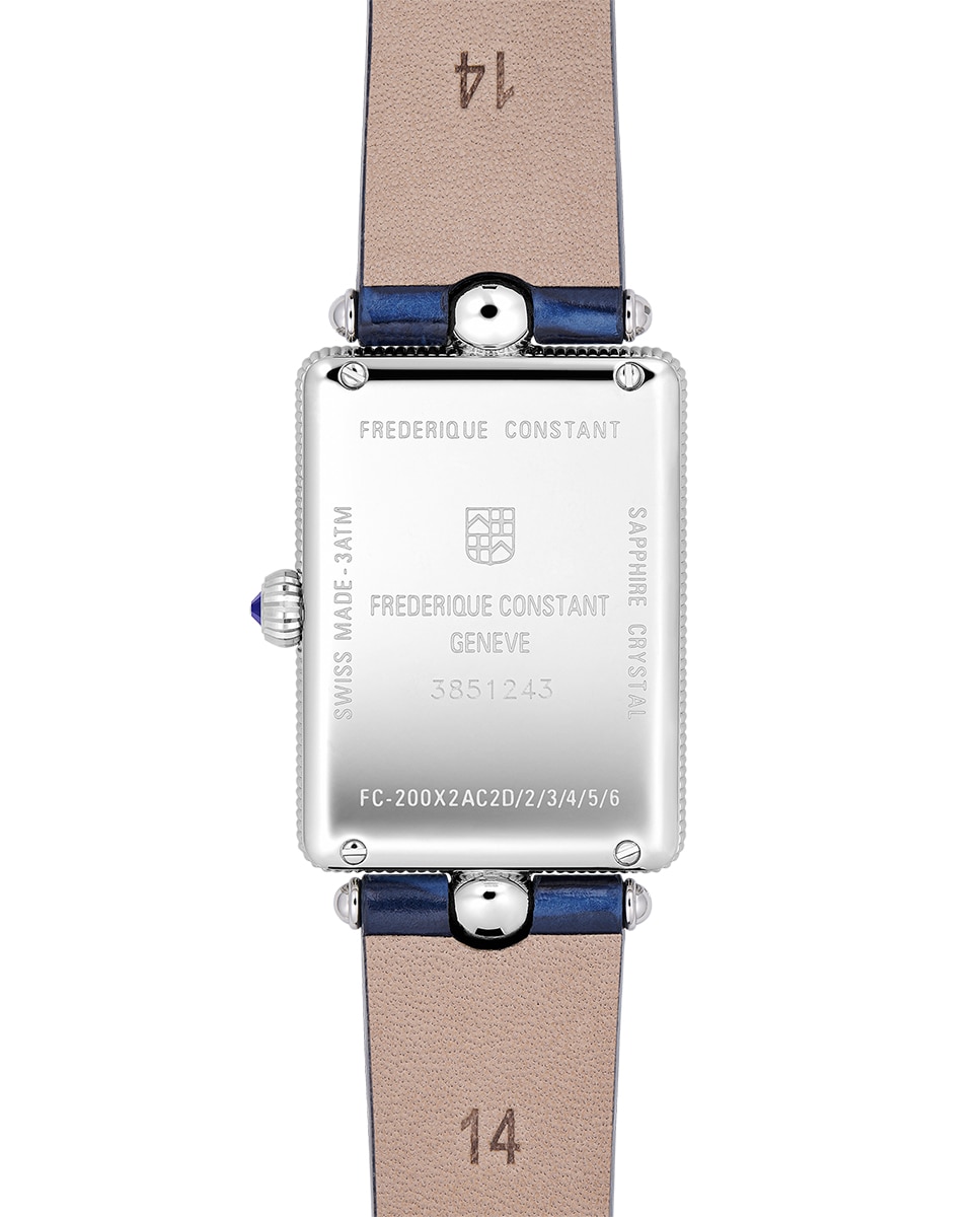 Reloj de mujer classics art deco carree fc-200mpw2ac2d6 caja de acero 28x20.70 mm esfera plata y blanca - Frederique Constant - Azul Azul-2