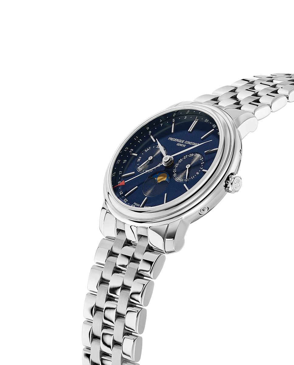 Reloj de hombre classics index business timer fc-270n4p6b caja de acero 40 mm esfera azul marino - Frederique Constant - Plata Plata-3