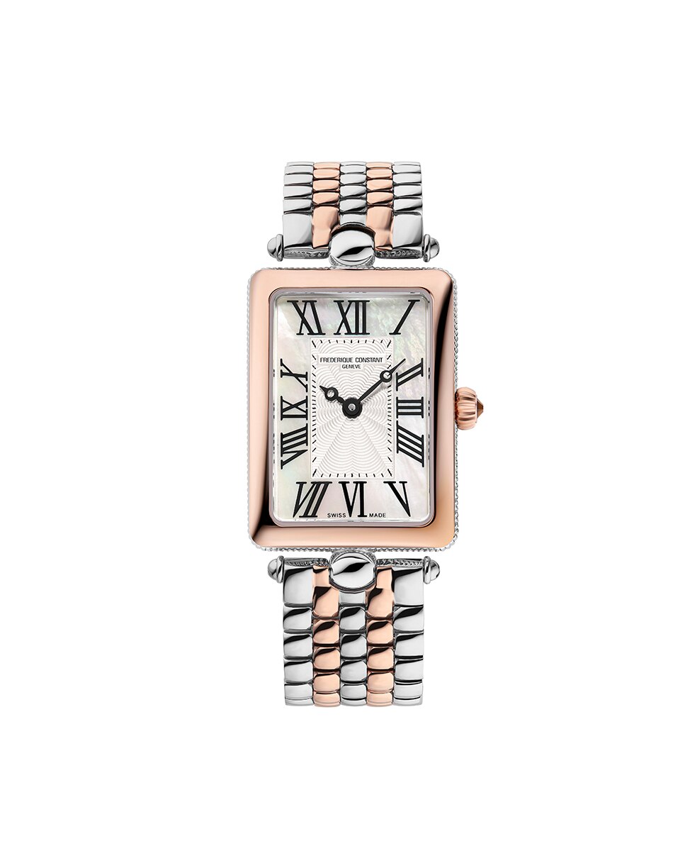 Imagen 0 de Reloj de mujer classics art deco carree fc-200mpw2ac2b caja de acero bicolor 28x20.70 mm esfera plata y blanca Multicolor