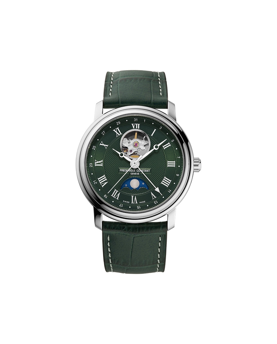 Imagen 0 de Reloj de hombre classics fc-335mcgrw4p26 automático heart beat moonphase date esfera verde caja de acero Verde