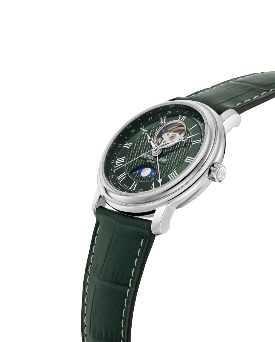 Reloj de hombre classics fc-335mcgrw4p26 automático heart beat moonphase date esfera verde caja de acero - Frederique Constant - Verde Verde-3