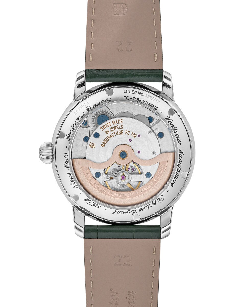 Reloj de hombre manufacture fc-718kwm4h6 manufacture classic worldtimer esfera caqui-plata caja de acero - Frederique Constant - Verde Verde-2