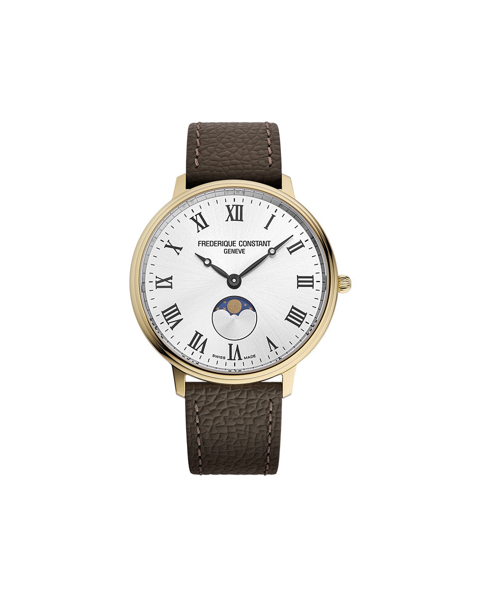 Reloj de hombre/mujer classics fc-206rs3s5 cuarzo moneta moonphase esfera plata caja de acero
