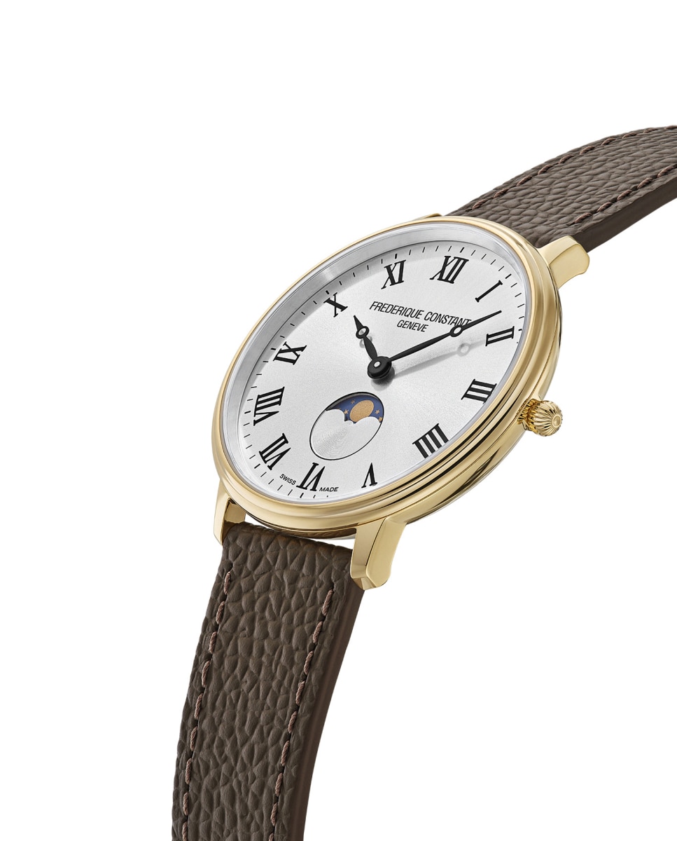 Reloj de hombre/mujer classics fc-206rs3s5 cuarzo moneta moonphase esfera plata caja de acero - Frederique Constant - Marrón Marrón-3