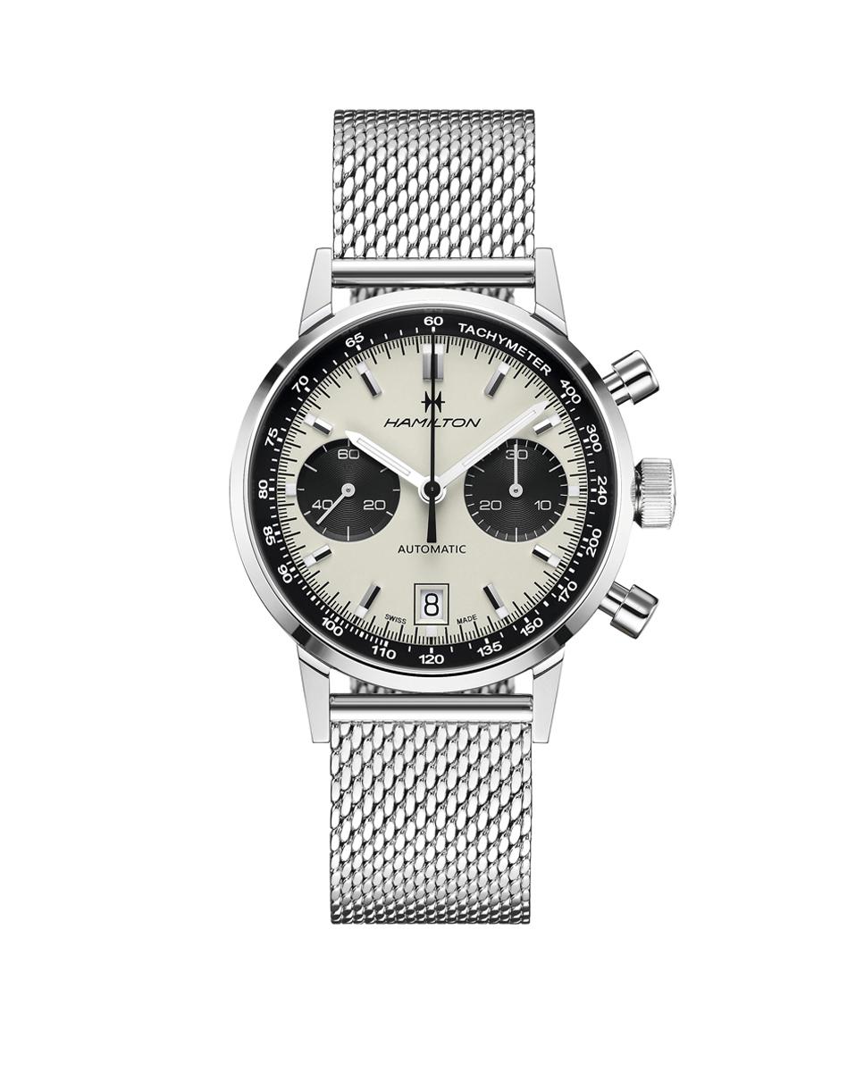 Imagen 0 de Reloj de hombre automático american classic intra-matic h38416111 de acero con cronógrafo Plata