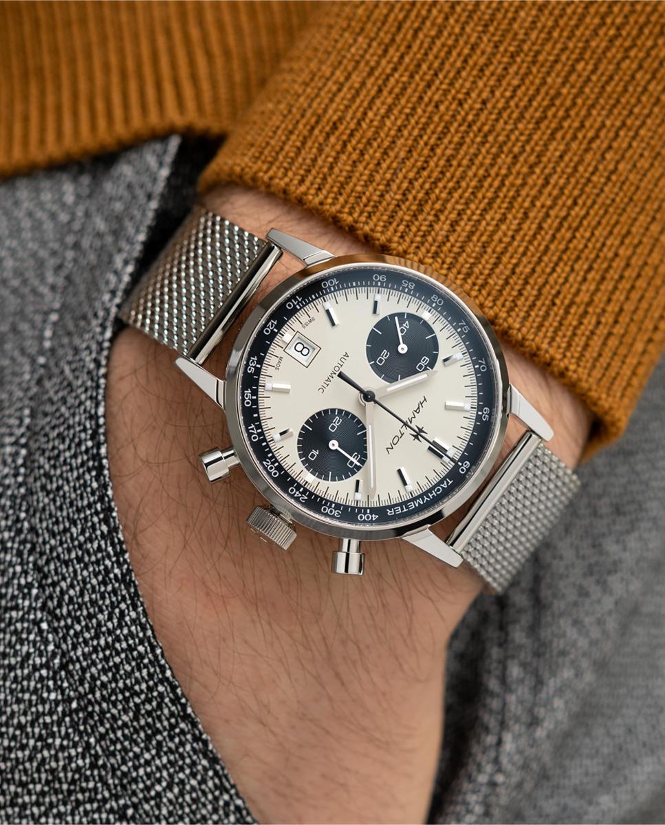 Reloj de hombre automático american classic intra-matic h38416111 de acero con cronógrafo - Hamilton - Plata Plata-4