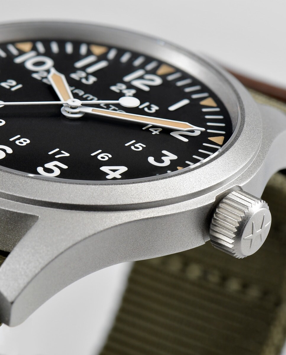 Reloj de hombre mecánico Khaki Field de 42 mm H69529933 con correa textil Verde-2