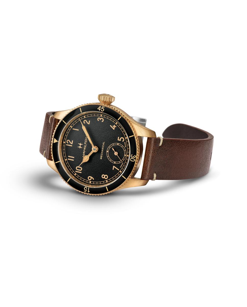 Reloj de hombre mecánico khaki aviation pilot pioneer bronze h76709530 con correa de piel - Hamilton - Marrón Marrón-2