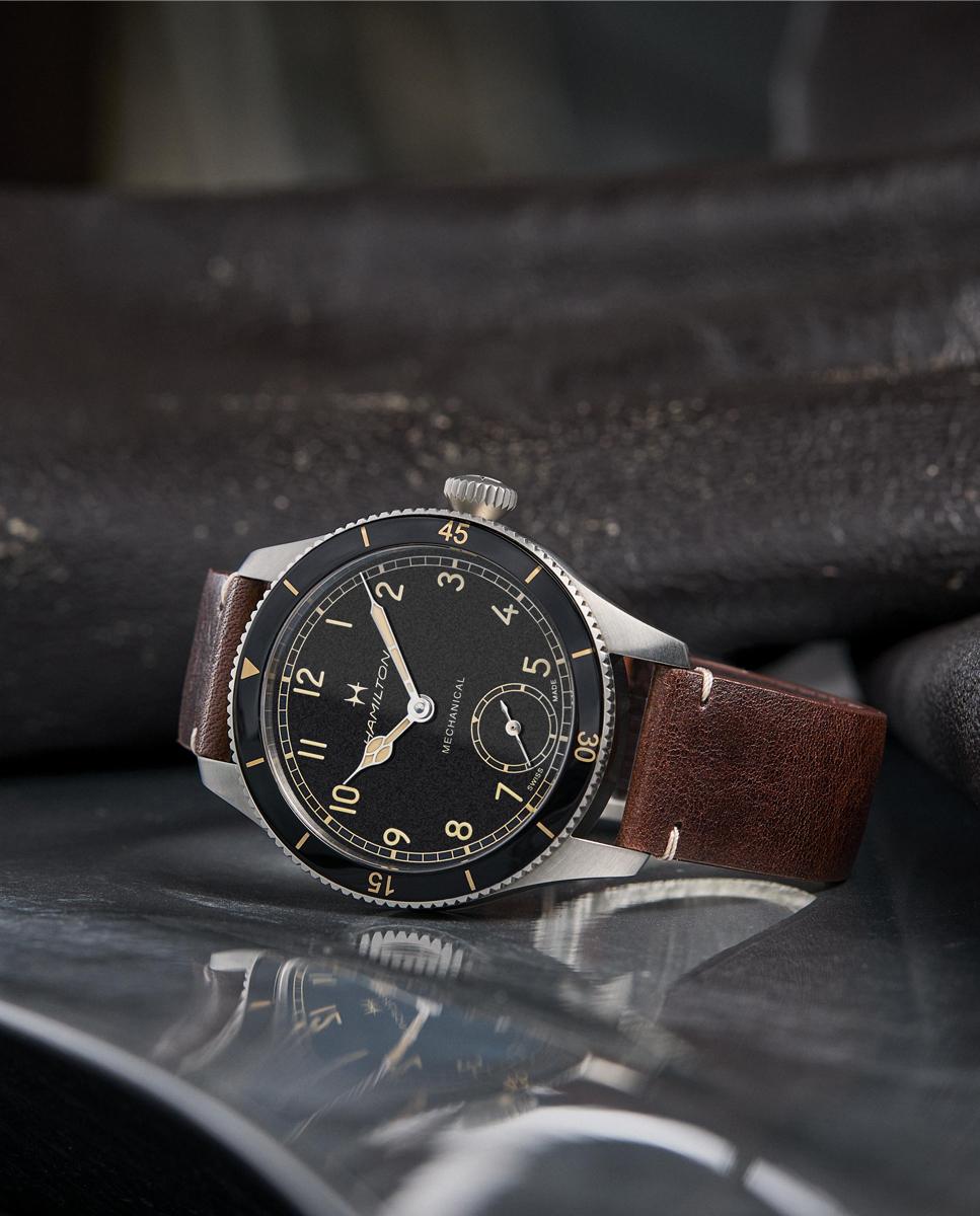 Reloj de hombre mecánico khaki aviation pilot pioneer h76719530 con correa de piel - Hamilton - Gris Gris-4