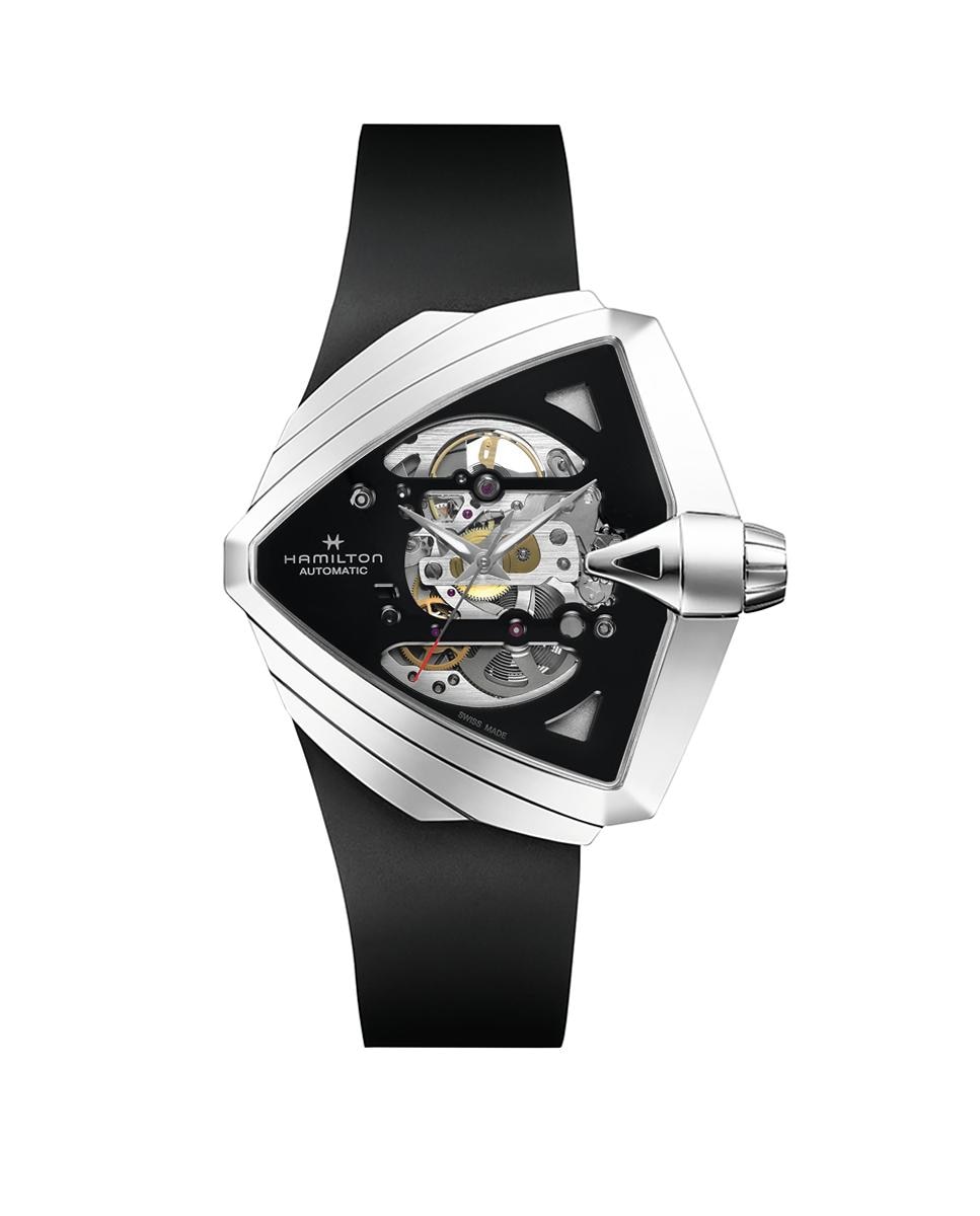 Imagen 0 de Reloj de hombre automático ventura xxl skeleton h24625330 con correa de caucho Marrón
